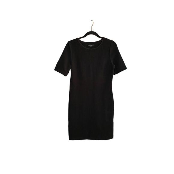 Mario Serrani women’s black Ribbed pull over short sleeve dress S/small - Picture 1 of 4